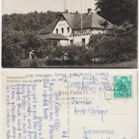 Kleingießhübel 1960 Fotokarte FDGB Heim Haus Bergried gelaufen mit Marke