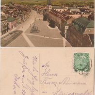 Königgrätz 1907 AK Farbig gelaufen mit Marke sehr-gute-Erhaltung