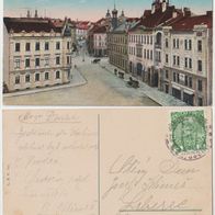 Königgrätz 1907 AK Palackystrasse gelaufen mit Marke