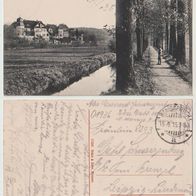 Königsbrück AK 1915 Partie an der Promenade als Feldpost gelaufen sehr gute Erh