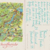 Landkarte AK Schorfheide 1979 Gelaufen mit Marke leicht gebrauchte Erhaltung