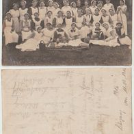 Lassan 1916 Berta Käding schreibt von Haushaltsschule nach Bretwisch Gruppenfoto