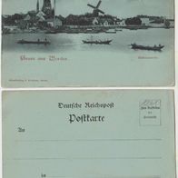 Werder um 1900 Mondscheinkarte mit Hafenansicht nicht gelaufen Verlag Godiner Berlin
