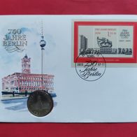 Numisbrief -  DDR 1987 - 5 Mark 750 Jahre Berlin - Rotes Rathaus