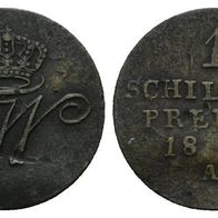 Altdeutschland Silber 1 Schilling 1810 A Brandenburg-Preußen s. Scan