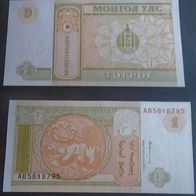 Banknote Mongolei: 1 Tugrik 2008 - Bankfrisch