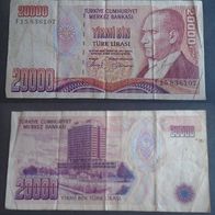 Banknote Türkei: 20000 Lira 1996