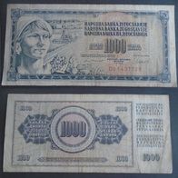 Banknote Jugoslawien: 1000 Dinara 1978