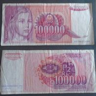 Banknote Jugoslawien: 100000 Dinara 1989