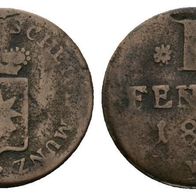 Altdeutschland Kleinmünze Waldeck 1 Pfennig 1817, s. Scan