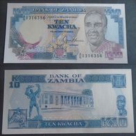 Banknote Zambia: 10 Kwacha 1989 - Bankfrisch