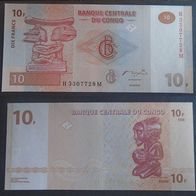 Banknote Kongo: 10 Francs 2003 - Bankfrisch