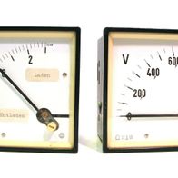 Sammlerstücke: altes Amperemeter + Voltmeter - ungeprüft