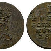 Altdeutschland Silber Kleinmünze Hannover 1 Pfennig 1804, s. Scan