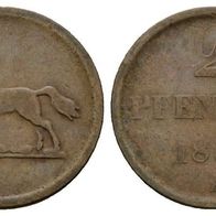 Altdeutschland Hannover Kleinmünze 2 Pfennig 1855 B, siehe Original-Scan