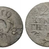 Altdeutschland 2 Kleinmünzen Brandenburg-Preußen 1/24 Taler 1783 A 2 Stück s. Scan