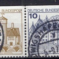 BRD / Bund 1977 Burgen und Schlösser Zusammendruck W 59 gestempelt aus H-Bl. 26