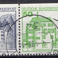BRD / Bund 1980 Burgen und Schlösser Zusammendruck W 67 I gestempelt aus H-Bl. 27 I