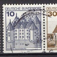 BRD / Bund 1980 Burgen und Schlösser Zusammendrucke W 63 I + 64 I gestempelt