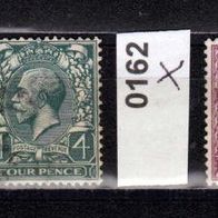 GB008-Großbritannien - Mi. Nr. 158-X + 160-X + 162-X + 165-X König George V o <