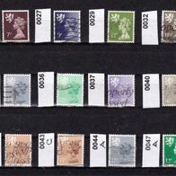 GB-Sch002-GB-Schottland Mi. Nr. 26 27 + 29 + 32 + 33 + 36 + 37 + 40+ 43A+ 43C+ + o <