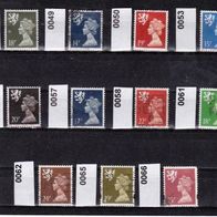 GB-Sch003-GB-Schottland Mi. Nr. 48 + 49 + 50 + 53 + 54 + 57 + 58 + 61 + 62 + + o <