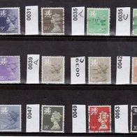 GB-Wal002-GB-Wales Mi. Nr. 26 + 31 35A + 35C + 36 + 39A + 39C + 42 + 43 + 47 + + o <