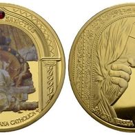 Deutschland Cu-Medaille o.J. mit Goldauflage PP. 40 mm, 32 g. Mutter Teresa