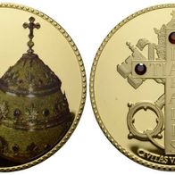 Deutschland Cu-Medaille o.J. mit Goldauflage PP. 50 mm, 54 g. Papst Benedikt XVI.