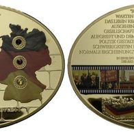 Deutschland Cu-Medaille mit Goldauflage PP 109 g. 25 Jahre Mauerfall 1989-2014