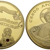 Deutschland Cu-Medaille o.J. mit Goldauflage PP 49 g. 50 mm Apostel Judas