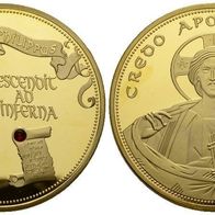 Deutschland Cu-Medaille o.J. mit Goldauflage PP 49 g. 50 mm Apostel Philippus