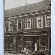 Solingen: Nähmaschinen-Geschäft Husfeldt - Friseur (Hauptstr. 260), Foto-Ak um 1910