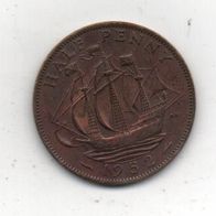 Münze England Half Penny George V. 1952