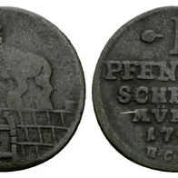 Altdeutschland Kleinmünze Anhalt-Bernburg 1 Pfennig 1746 s. Scan