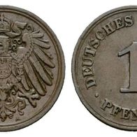 Altdeutschland Kleinmünze Deutsches Reich 1 Pfennig 1895 A