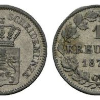 Altdeutschland Kleinmünze Hessen-Darmstadt 1 Kreuzer 1870 s. Scan