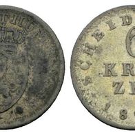 Altdeutschland Kleinmünze Hessen-Darmstadt 6 Kreuzer 1827 s. Scan