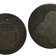 Altdeutschland Silber 2 Kleinmünzen Preußen 4 Groschen 1797 u. 3 Pfennig s. Scan