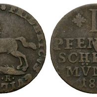 Altdeutschland Braunschweig Kleinmünze 1 Pfennig 1815., s. Scan
