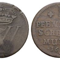 Altdeutschland Kleinmünze 1 Pfennig 1697 Gustav Wilhelm s. Scan, schöne Erhaltung