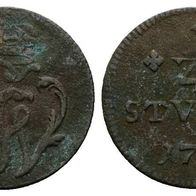 Altdeutschland Kleinmünze 1/4 Stüber 1758 GW s. Scan, schöne Erhaltung