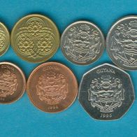 Guyana 1996 kompl. Satz Münzen 1 Cent - 10 Dollar