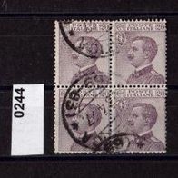 I007-Italien Mi. Nr. 244- 4er Block - König Viktor Emanuel III. o <