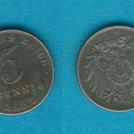 Kaiserreich 5 Pfennig 1921 A