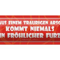Blechschild Spruch 27x10 cm Aus einem traurigen Arsch Deko Schild tin