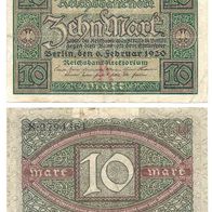 Reichsbanknote 10 Mark, Deutsches Reich 06. Februar 1920