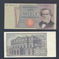 Italien Geldschein 1000 Lire, Banca d´Italia Lire MILLE Origianalschein 1969 -80