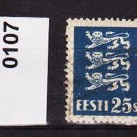 E005-Estland - Mi. Nr. 107 Wappenlöwen o <