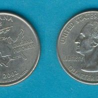 USA 25 Cents Quarter 2002 D Louisiana